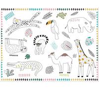 Folat 68339 Tovagliette da colorare Zoo Party - 6 pezzi