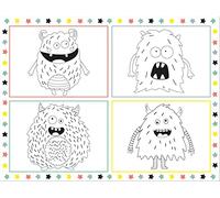 Folat 68340 Tovagliette da colorare Monster Bash - 6 pezzi