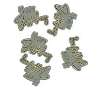 Folat 68491 Golden Dawn Grigio Oro 45 pezzi-Happy Birthday Coriandoli, Per La Festa Compleanno Anniversario, Decorazione Della Tavola, 5 cm