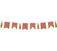 Folat 68494 Golden Dusk Happy Birthday Ghirlanda Rosa Oro 4 metri - Decorazioni Grigio Oro, decorazione per feste, Buon Compleanno