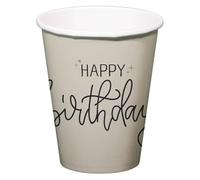 Folat 68681 Decorazione di compleanno Nero, Crema, Champagne Oro - Bicchieri - Crème Noir - 250 ml - 8 pezzi - Un servizio da tavola elegante e adorabile di buon compleanno