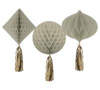 Folat 68713 Decorazione di compleanno Rosa, Crema, Oro champagne - Set Favi - Crème Rose - 3 pezzi - Una decorazione di compleanno sofisticata e vivace