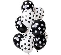 Folat 68844 Palloncini Dots Black-White 30cm - 12 pezzi Palloncini per Aria e Elio kit per decorazioni per feste
