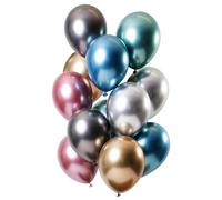 Folat 69718 Palloncini Effetto Specchio Treasures 33cm - 12 pezzi Palloncini per Aria e Elio kit Decorazioni per feste