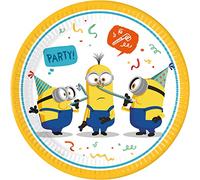 Procos-Folat 93457P Piatti FSC Minions 23cm-8 pezzi, Multicolore, 23 centimeters