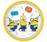 Procos-Folat 93457P Piatti FSC Minions 23cm-8 pezzi, Multicolore, 23 centimeters