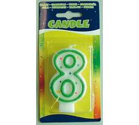 Folat Candela numero 8 per compleanno-bianca con pois colorati, Multicolore, 07788