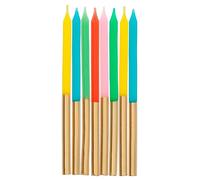 Folat Candele Retro Metallic 10cm-24 pezzi-Decorazioni Torta adatto Feste di Compleanno, Anniversario, Matrimonio, Baby Shower, Multicolore, 24256