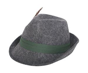 Folat Cappello Tirolese in Lana con Piuma (taglia unica), Grigio
