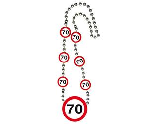 Folat Collana con Segno Stradale per Il 70° secolo, con Simbolo dell'età in Un Segnale di Stop del Traffico