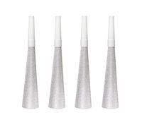 Folat - Corna con Glitter Color Argento 19 cm - 4 Pezzi