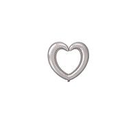 Folat Cornice per foto a forma di cuore con palloncini in foil Argento-80x70cm, Color argento, Taglia Unica, 61797