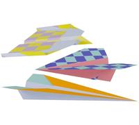 Folat Decorazione per compleanni colorata-Piegare Aerei di Carta-Stripetastic-12 pezzi-Articoli per feste per bambini e adulti, Multicolore, 27802