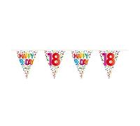 Folat - Festone Bandierine 18 ° Compleanno Happy Bday Dots - 10 m