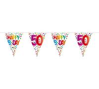 Folat - Festone Bandierine 50th Birthday Happy Bday Dots - 10 m