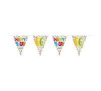 Folat - Festone Bandierine 60th Birthday Happy Bday Dots - 10 m