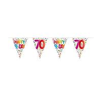 Folat - Festone Bandierine 70th Birthday Happy Bday Dots - 10 m