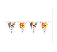 Folat - Festone Bandierine 80th Birthday Happy Bday Dots - 10 m