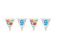 Folat - Festone Bandierine Happy Bday Dots 9th Birthday - 10 m