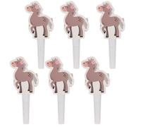Folat-Flt-27513 Folat 27513 Decorazione di Compleanno Rosa-Trombette Lingue-Happy Horses-6 pezzi-Forniture per Feste a Tema Cavallo, Cartone, Multicolore, 20x5cm