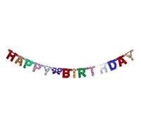Folat- Lettera Banner Happy Birthday olografico, Multicolore, 08554