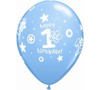 Folat- Palloncini 1 ° Compleanno Ragazzi-25 Pezzi, Blu, 17822