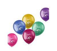 Folat - Palloncini Shimmer 50 Anni Multicolore 33cm - 6 pezzi