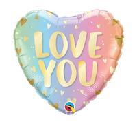 Folat Palloncino Foil 'Love You' Ombre e Cuori-45 cm, Multicolore, One Size, 97433Q