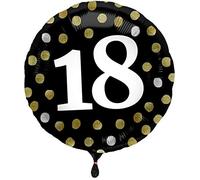 Folat - Palloncino Foil Nero Lucido 18 Anni - 45cm
