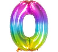 Folat Palloncino in alluminio Yummy Gummy Rainbow Numero 0-86 cm, Multicolore, 63240