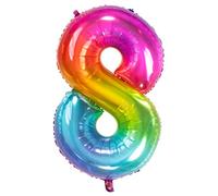 Folat – Palloncino in alluminio Yummy Gummy Rainbow Numero 8 – 86 cm – Multicolore
