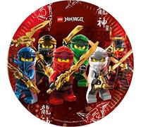 Folat- Piatti Carta Compostabili Lego Ninjago 23cm-8 Pezzi, Multicolore, 10232187