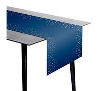 Folat Runner da tavola Elegant True Blue-240x40cm, Tinta unita, Blu, Happy Birthday, 66023
