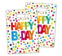 Folat - Sacchetti Regalo Happy Bday con Pois - 8 Pezzi