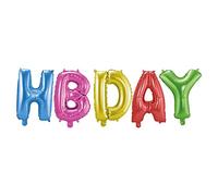 Folat- Set di Palloncini Foil HBDAY, Multicolore, 29285