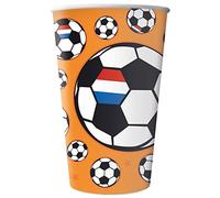 Folat Tazze Arancio 250ml-8 pezzi Calcio Coppa del Mondo, Arancione, 31079