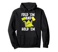 Fold 'em and hold 'em Paper Art Origami Paper Japanese Art Felpa con Cappuccio