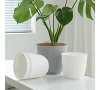 Fold Round 18 - Vaso da fiori per interni - plastica riciclabile al 100% LOTTO DI TROIS POTS DE FLEURS EN PLASTIQUE: affare per le piante, erbe potagères o fiori de taille moyenne. Conçus et fabriqués