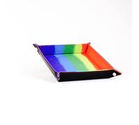 Fold Up Velvet Dice Tray: Watercolour Rainbow