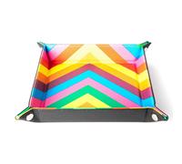 Fold Up Velvet Dice Tray: Zig Zag Rainbow