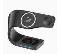 Foldable 3-in-1 Wireless Charging Dock - Magnetic Fast Charger for iPhone Series, iWatch & Earbuds. Travel-Friendly Space Saver