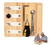 Foldable Adult Busy Board, Sensory Board with Hand Screws and Fidget Tools, Fine Motor Activity Panel, Compact Travel Design for Seniors
