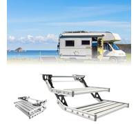 Foldable Aluminum Alloy Camper Steps, Motorhome Folding Step Stool, RV Entrance Stairs, 440lbs 200kg Capacity, Rust Corrosion Resistant, for Camper Van Motorhome Trailer Double-layermanual