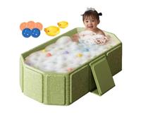 Foldable Baby Bathtub, Big Toddler Bath Tub, Portable Shower Basin, Includes 5 Balls and 2 Ducks, (1 set), Water Toy for Kids 0-8 anni Old, Boys and Girls, Easy Storage