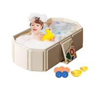 Foldable Baby Bathtub, Big Toddler Bath Tub, Portable Shower Basin, Includes 5 Balls and 2 Ducks, (1 set), Water Toy for Kids 0-8 anni Old, Boys and Girls, Easy Storage