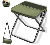 Foldable Backpack Stool, Portable Mini Outdoor Camping Folding Seat,Ultra-Lightweight with Adjustable Shoulder Strap, for Camping, Fishing, Hiking (Green,Small)