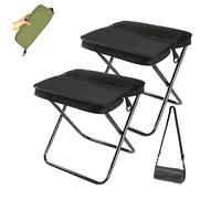 Foldable Backpack Stool,Portable Outdoor Camping Folding stool,Ultra Lightweight Zipper Pocket Handbagstool with Adjustable Shoulder Strap, for Mountaineering,Hiking,Fishing (1pcs Black, Small)