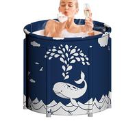 Foldable Bathtub for Adults - Portable Soaking Shower Barrel with Cover | Lightweight Folding Tub for Shower Stall, SPA, Relaxation & Ice Bath Recovery
