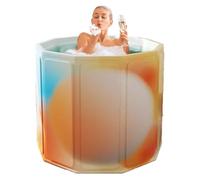 Foldable Bathtub Kids, Space Saving Full Body Washing Tub, Thickened Bathing Bucket for Adults, Children, Compact Portable Soaking Tub Small Apartments