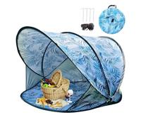 Foldable Beach Tent | Instant Setup Beach Shelter | 130x130x100cm Summer Camping Cabana | Portable Sun Shade UV Resistant Windproof Outdoor Canopy Lightweight Design for 2-3 People Fishing
